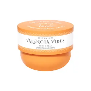 Solo En Ibiza Valencia Vibes Body Cream Pistachio Almond Vanilla Scent 8oz Vegan Cruelty-Free Lightweight Fast-Absorbing Daily Moisturizer