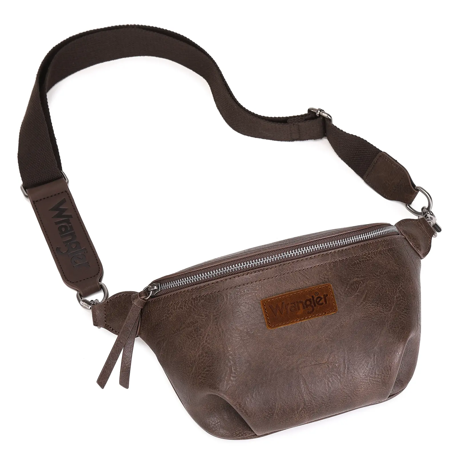 Wrangler Khaki Belt Bag Fanny Waist Pack Coin Pouch Brown Travel Cowgirl New WG82-194 Wrangler Fanny Pack Belt Bag Sling Bag - Coffee  main image 4
