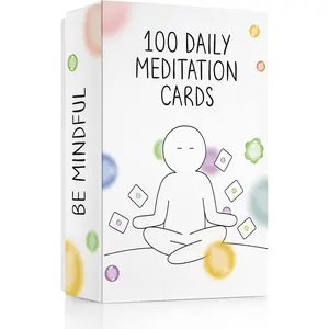 BEST 100 Daily Meditation Cards | Anxiety Relief Item for Relaxation | Self Care Kit for Stress Relief | Perfect Mindfulness Gift For Teens & Adults | Advance Beyond Positive Affirmations