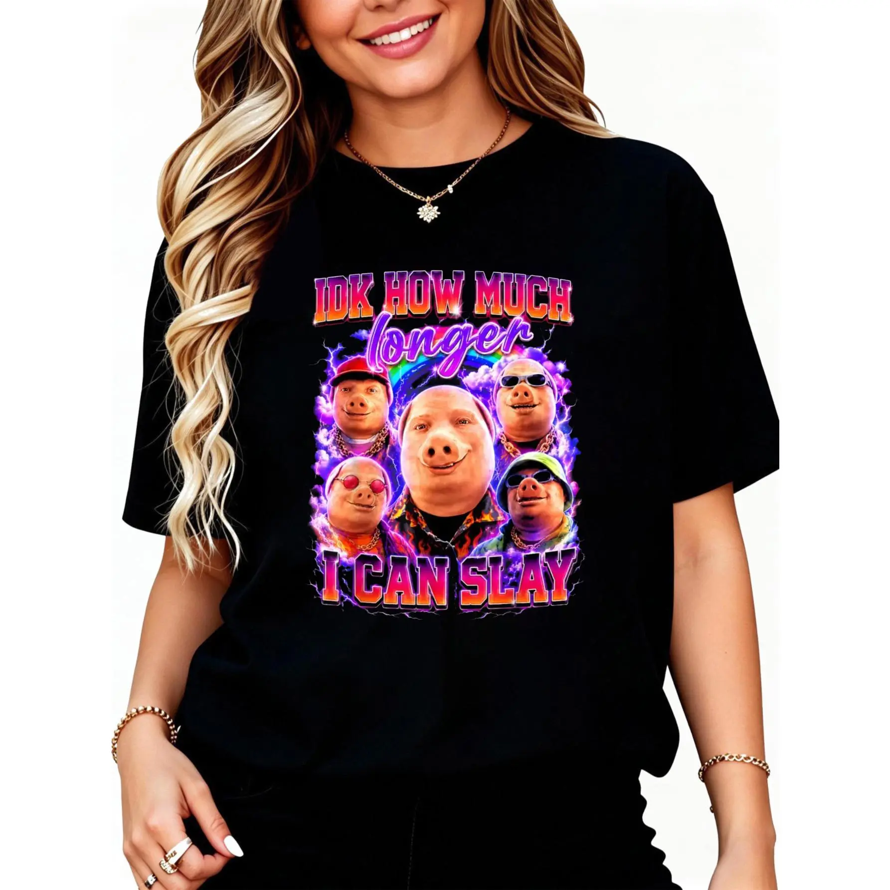 Funny IDK How Much Longer I Can Slay John Pork Brainrot Meme T-Shirt