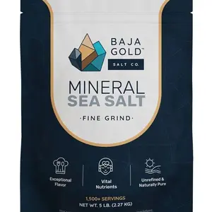 Baja Gold Mineral Sea Salt - Organic Natural Grain Salt for Cooking & Baking | Authentic Baja Salt | Ideal for All Culinary Creations | 1 lb. Resealable Bag, 300+ Servings