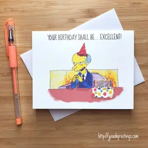 Funny 'Your Birthday Shall be Excellent', Birthday Card, Animation, Pop Culture Birthday Card, Funny Handmade Birthday Card