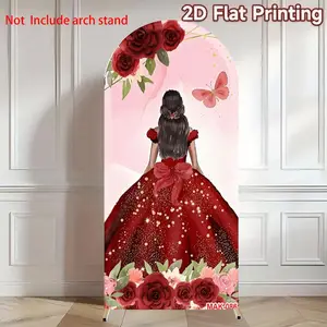 Princess Dress Sweet Background, Photo Backdrops, Shimmer Wall Backdrop, Perfect for 15th Birthday Party, Rose Arch Photography Decor, Ideal for Quinceañera Celebration, Party Decoration Supplies