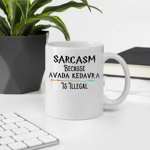Harry Potter Mug - Avada Kedavra Vacation Mug - Black and White 11oz and 15oz Drinkware Ceramic Washable Reusable Beverage