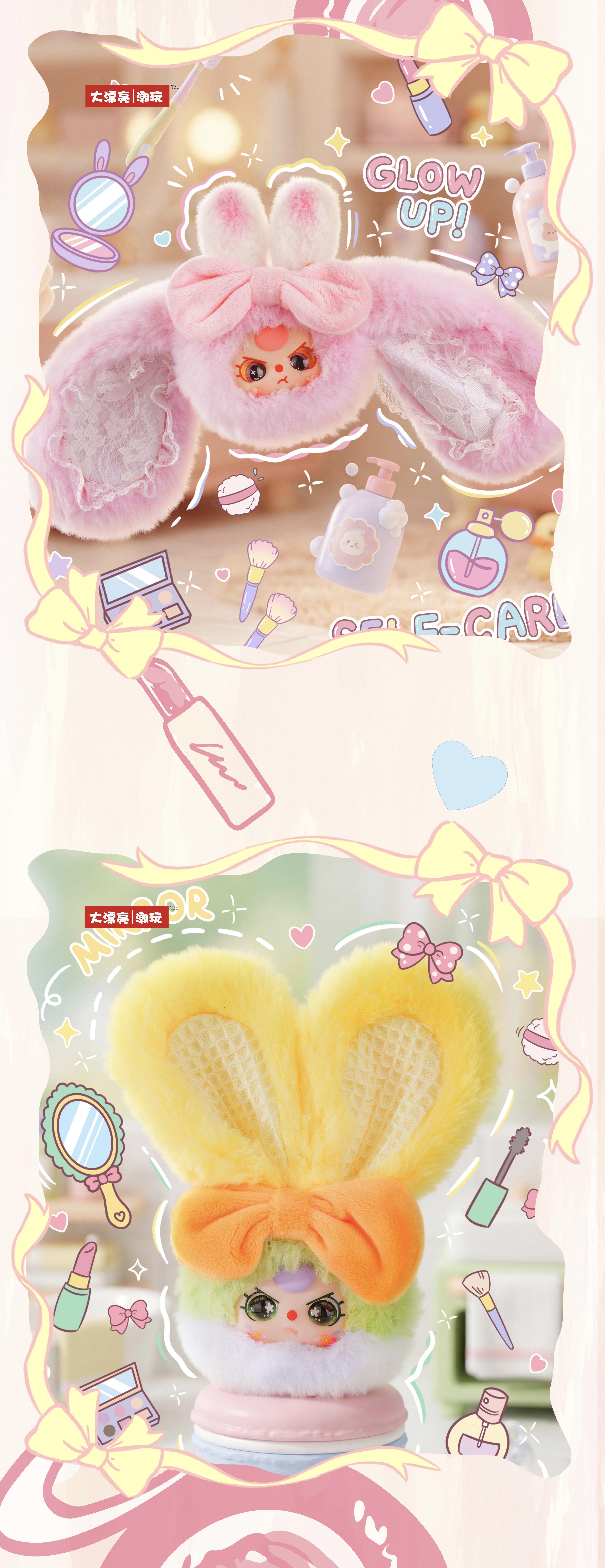 Babythree Vanity Mirror V2 Plush Blind Box – Cute Bunny Keychains