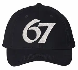 Trending 6 Hat Fast Food Crazy viral trend custom embroidered 67 adjustable black hat
