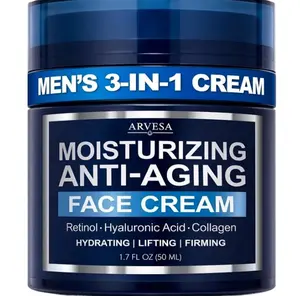 Mens Face Moisturizer Cream - Anti Aging Cream with Retinol, Collagen & Hyaluronic Acid Lightweight After Shave Lotion for Men - Hydrating, Firming & Wrinkle Repair - Day & Night Facial Men Skin Care