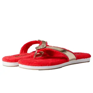 Jack Rogers Rosie Comfort Flip-Flop Fire Red / Platinum / Platinum  124211FF01-600 Women's