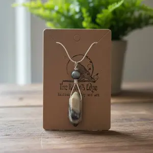 Caribbean Calcite Crystal Point Pendant Necklace