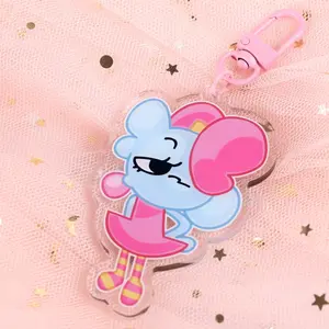 Poppy Dandy’s World Keychain, Dandys World Anime Keychains, Dandy’s World Poppy Keychain, Dandy’s World Keycharm Acrylic, Kawaii Keyring Accessories