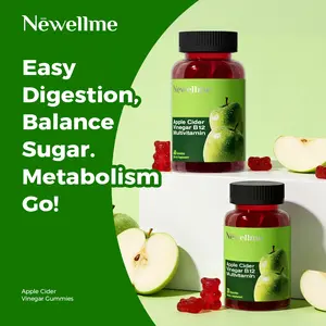 Newellme Apple Cider Vinegar Gummies for Energy & Gut Health - Supports Digestion, Detoxification, and Cleansing - Contains Vitamin B12 - Organic,  30 Gummies per Pack
