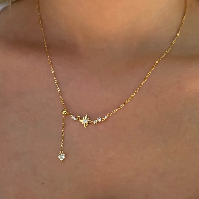 EVRY JEWELS Gold or Silver Plated Women's Celestial Lariat Necklace
