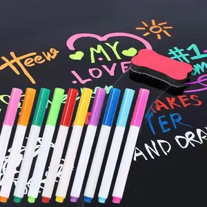 12 Colors Blackboard Marker Pen, 12pcs/set Marker Pen, Writing Pen Marker Whiteboard for Led Lightboard Blackboard Decor Party Bar Celebration