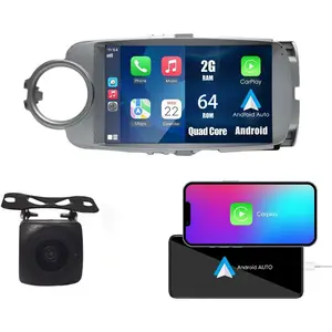 Automotive Android Car Radio for Toyota Yaris 2012-2017, 9-Inch Touchscreen Stereo with Built-in DSP, Navigation, Backup Camera, 2GB RAM+64GB ROM