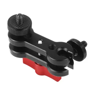 Feichao Dual Ball Head Hot Shoe, 1/4 Tripod Magic Arm Mount Adapter, Dslr Camera Accessory for Monitor LED Light, Photography Gear