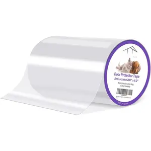 Door Protector from   200" x 8.2"  Scratch Door Frame Single Sided Adhesive Protector Anti  Scratch Door Guard for Dogs Clear