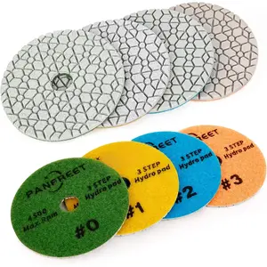 4"/100mm 4 Step Polishing  Pads,Granite Polishing Pads Wet for Granite Marble Quartz Concrete