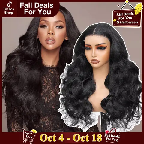 Pobokix 7x6 Body Wave HD Transparent Lace Front Human Hair Wig, Brazilian Preplucked Glueless Wig for Women, 200% Density, 16 Inch, Natural Hairline, Smooth, Baby Hairs Add Soft Lived-In Texture, Dye & Bleach Ready