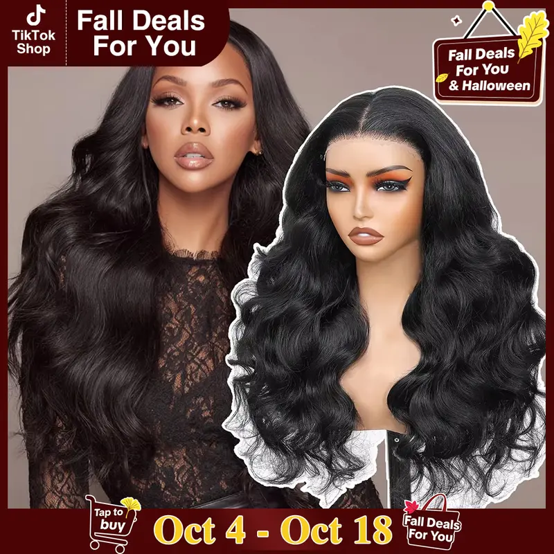 Pobokix 7x6 Body Wave HD Transparent Lace Front Human Hair Wig, Brazilian Preplucked Glueless Wig for Women, 200% Density, 16 Inch, Natural Hairline, Smooth, Baby Hairs Add Soft Lived-In Texture, Dye & Bleach Ready