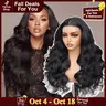 Pobokix 7x6 Body Wave HD Transparent Lace Front Human Hair Wig, Brazilian Preplucked Glueless Wig for Women, 200% Density, 16 Inch, Natural Hairline, Smooth, Baby Hairs Add Soft Lived-In Texture, Dye & Bleach Ready