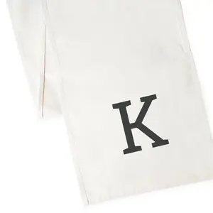 Personalized Monogram Cotton Canvas Table Runner