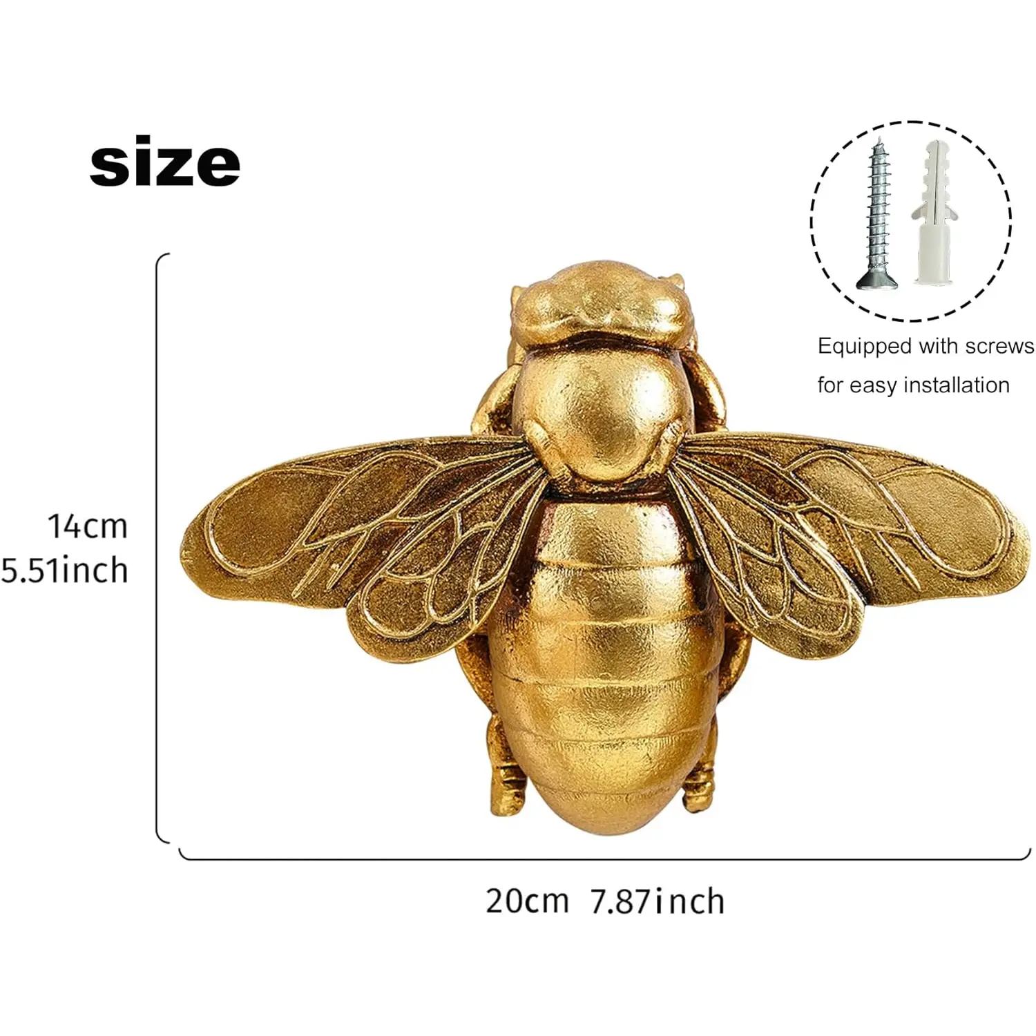 Art Deco Resin Bee Decorative Wall Hanging - Elegant Choice Home Supplies, No Laser or Feathers/Electricity Needed, Indoor Universal Decor for Space Elevation & Family Warmth Enhancement