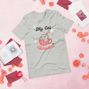 My Cat is my Valentine Tshirt Bella Canvas Soft Unisex Funny Valentine's Day Shirt