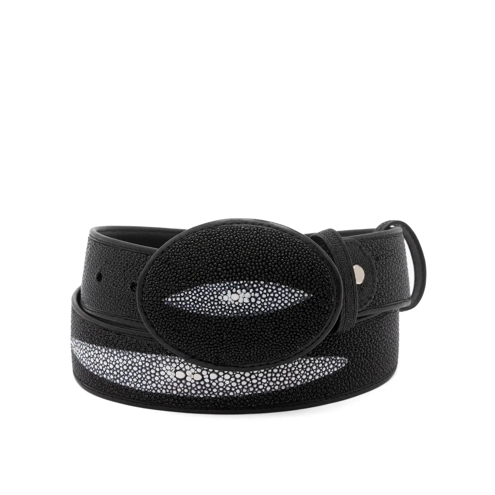 Wild West Boots – Men's 2C111205 | Single Pearl Stingray Leather | Black | Western Belt