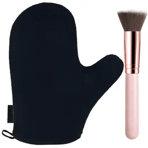 2Pcs Self Tanning Applicator Set Soft Tanning Glove & Brush Sunless Tan Body Care Tools #SelfTanning #TanTools #BeautyAccessories #BodyCare