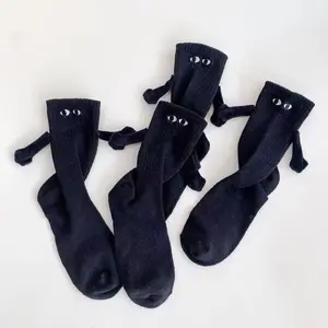Hand Holding Socks Cute Personality Black and White Medium Tube Socks Seasonal Socks Cotton Socks Funny Socks Best Friend Socks Couple Socks