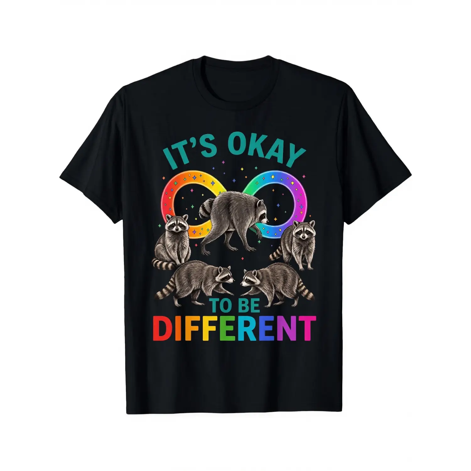 100% Cotton It's Ok to Be Different Autism Viral Jimothy Raccoon Meme T-Shirt Unisex Clothing Streetwear