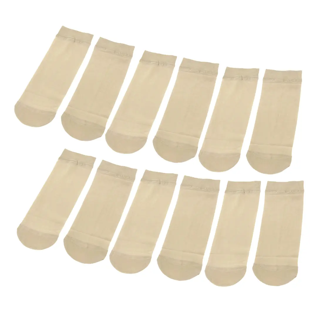 INSPIRE CHIC 6 Pairs Elastic Ankle High Tights Sheer Socks Stockings for Ladies Khaki One Size