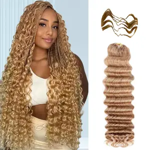 Miracle Knots Crochet Human Hair Lightweight Pre Separated Knotless Mix Color & Texture - Colored #4 / #27 / #30 / Highlight / Ombre - Textured - Deep wave / Kinky Curly / Water Wave Human Hair For Braiding