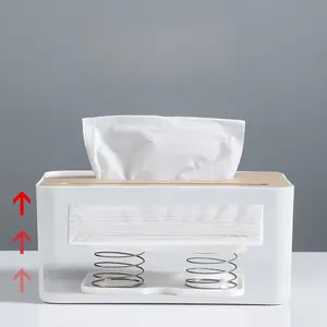 Tissue Box Spring Base, 1 Count Automatic Lifting Tissue Box Holder, Desk Tissue Holder for Home Office Bathroom Dormitory