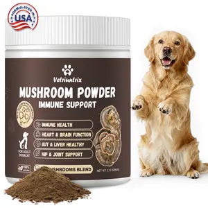 Vetriuntrix Turkey Tail Mushroom Powder For Dogs, Organic 10 Mushroom Blend for Lumps and Bumps Immunity,Respiratory, Joint support,Digestion & Cellular Health , Dog Herbal Supplements Probiotic with 50% β-glucan
