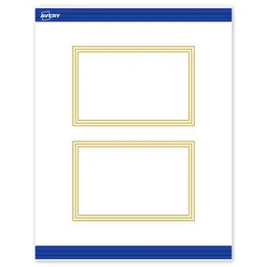 Avery Printable Rectangle Postcards, Gold Multi-Lined Border, 4" x 6", Matte White Rectangle Postcards, Laser/Inkjet, 20ct, Great for Postcards