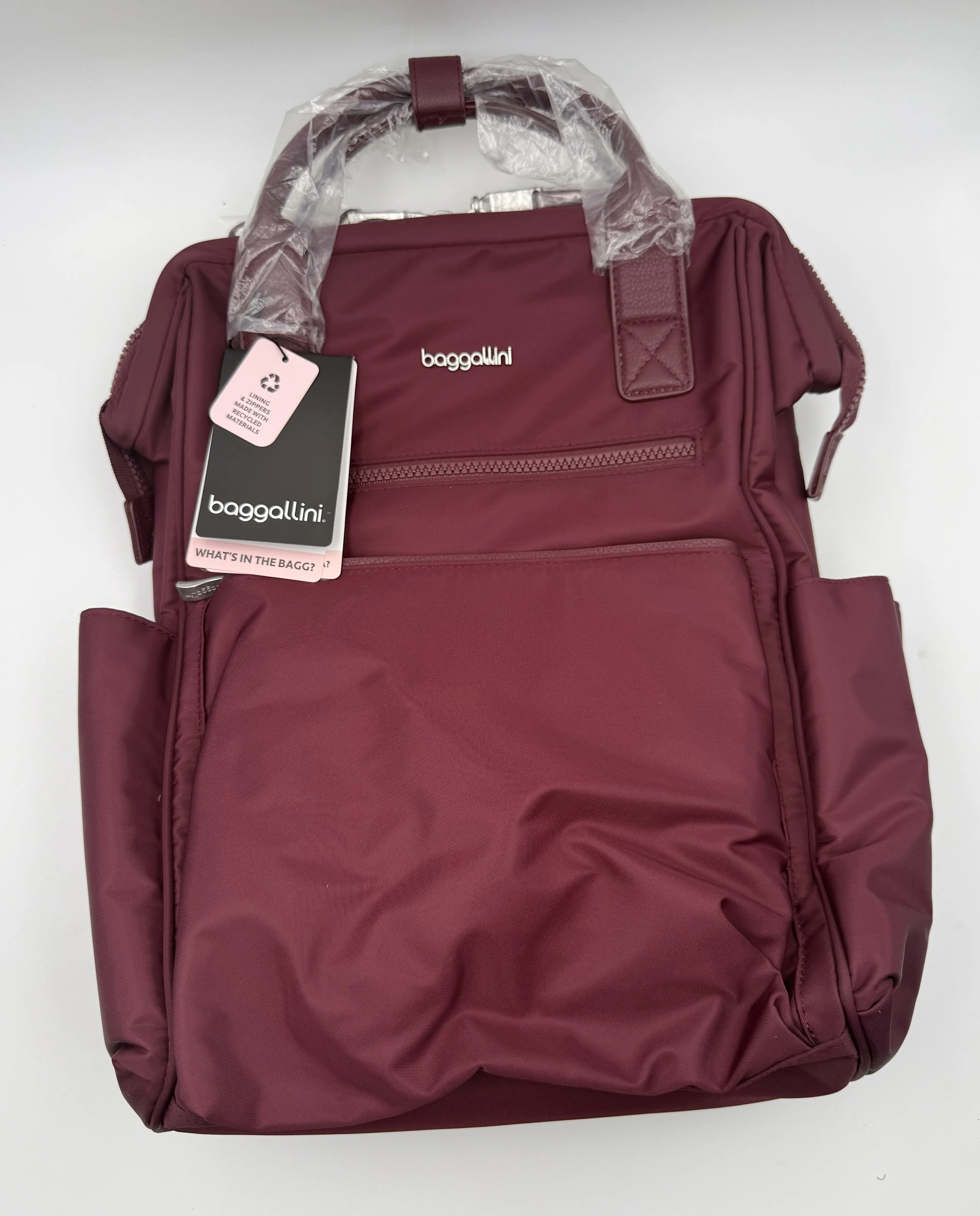 Baggallini Maroon Crossbody Bag with Zipper Closure and Multiple Pockets for Everyday Use