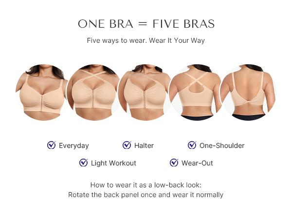 SHAPELLX Bare Essentials Skin Flow Front-Zipper Wireless Bra