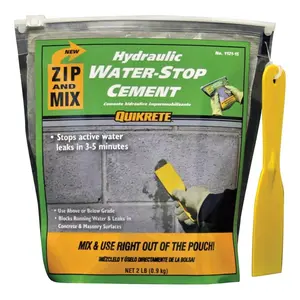 Quikrete 5625116 2 lbs Zip N Mix Hydraulic Water Stop Cement, Gray