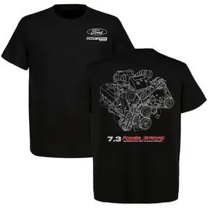 7.3L Ford Powerstroke Turbo Diesel T-Shirt, 2-Sided High-Performance Engine Tee, Heavy Duty Truck Enthusiast Shirt, Full Color Diesel Power Top, Perfect Gift for Ford Truck Lovers