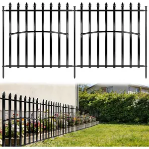Metal Garden Fence 24in H x 27in W (10 Panels, Total Length 23ft), No Dig  Barrier Fence for Dogs, Heavy Duty Tube Decorative Garden Edging Border, Outdoor Rustproof Landscape Fencing for Yard