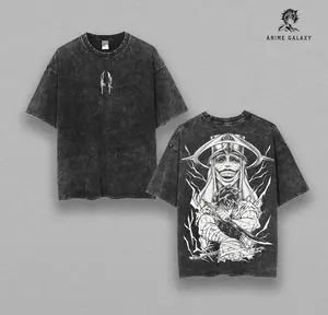 Sung Jin Woo x Solo Leveling Anime Manga Hoodies Washed Heavy Cotton T-shirt, Gift For Anime Fan, Anime Lover, Manga Lover Gift Gift For Him Gift For Her Menswear Clothing