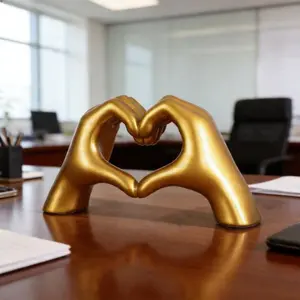 Heart Hand Sculpture Modern Love Gesture Decorative Item, Perfect for Home Wedding Anniversary Gifts, Unique Romantic Decoration, Table Desk Ornament