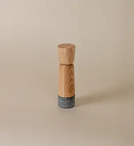 Manual Pepper Grinder, Wood & Granite Kitchen Mill for Spices