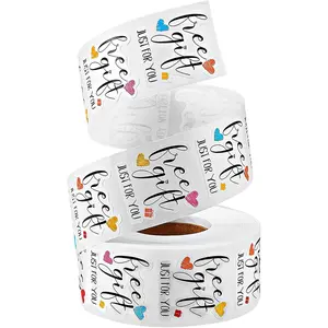 1000 count Free Labels Stickers Just for You Free Stickers 1 Roll Thank You Irregular Shape Present Label  Small Business  Label for Packaging