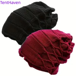 2026 new style 2-pack hat for men and women, Korean version winter knitted hat with plush yarn cap, thickened windproof hat cover
