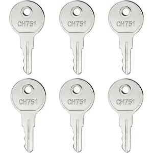 CH751 Keys Replacement for RV Compartments Campers Storage Cabinets Door Lock T-Handles Tool Boxes Pickup Shells (Pack of 6)