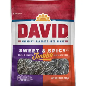 3x David Jumbo Sweet & Spicy Sunflower Seeds Bold Snack - Flavorful Munchies Crunchy Treats Roasted Seeds 5.25oz