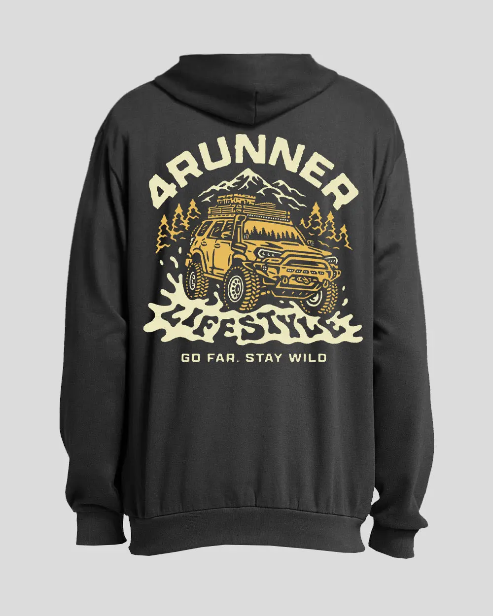 Women's 4Runner Lifestyle Washed Gray Stay Wild Long Sleeve Pullover Hoodie - Casual 3XL Tops with Comfortable Fabric, Logos