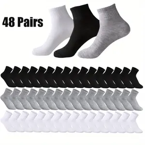 48 Pairs of Men's Ankle Socks, Elastic and Breathable, Suitable for Daily Wear, Running, and Work 48 Pairs of Men's Ankle Socks, Elastic and Breathable, Suitable for Daily Wear, Running, and Work